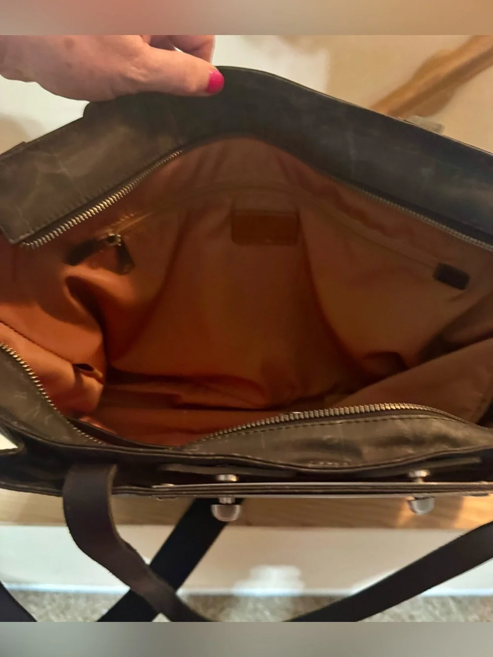 NWT-Patricia Nash Silvi TPU Coated Canvas Travel Tote-Black Map - Picture 10 of 14